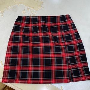 Zara Plaid Red/Black Skirt